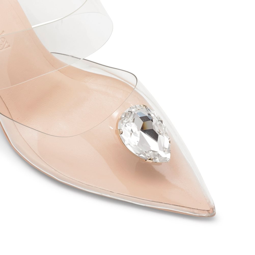 Russell & Bromley Olympia Vinyl Gem Mules Skor Dam Silver | MZWPF-3219