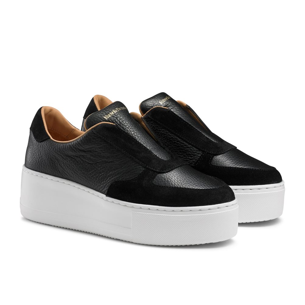 Russell & Bromley Park Ave Laceless Platform Skor Dam Svarta | QGVAU-4650