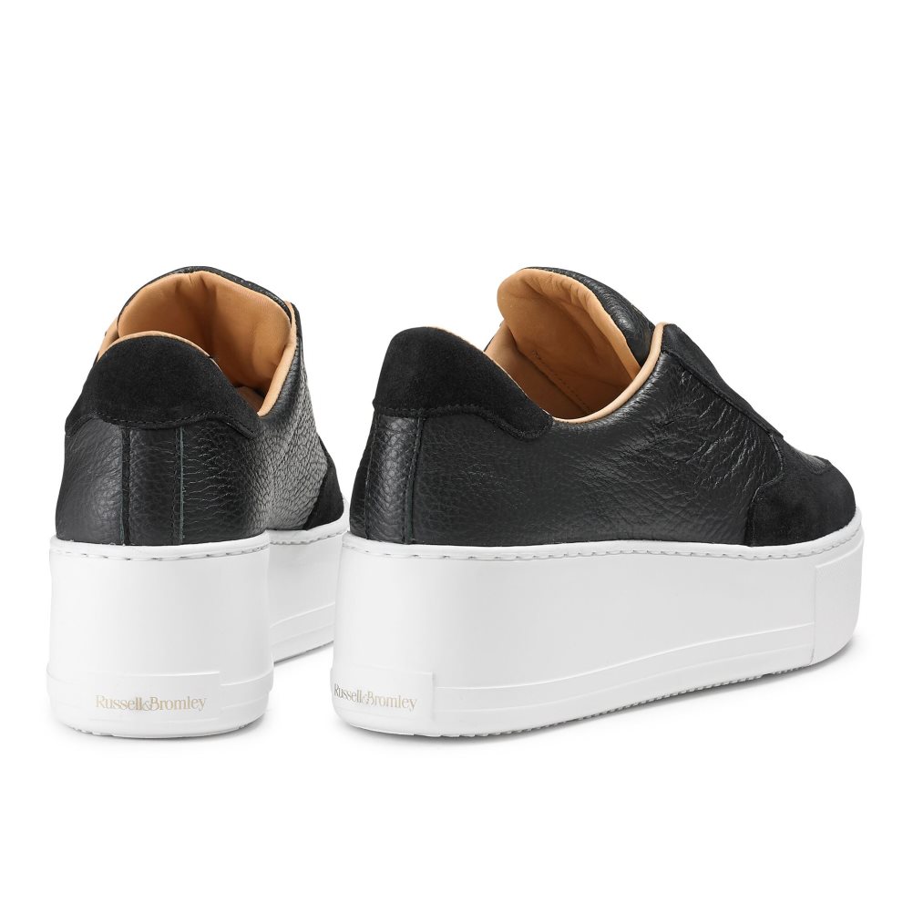 Russell & Bromley Park Ave Laceless Platform Skor Dam Svarta | QGVAU-4650