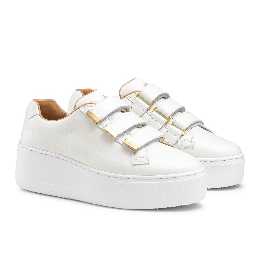 Russell & Bromley Parktrio Kardborreband Rem Platform Skor Dam Vita | WELCM-9425