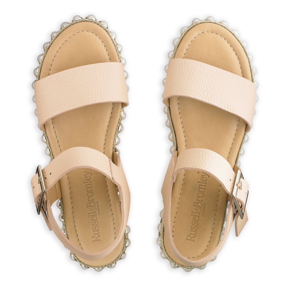 Russell & Bromley Pearljam Pearl Two Part Platta Sandaler Dam Rosa | IKZLO-7523