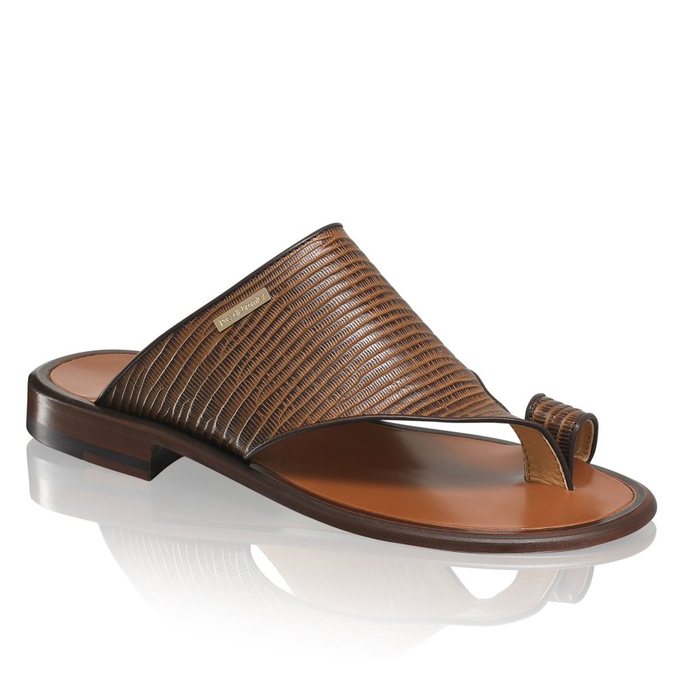 Russell & Bromley Perugia Tå Loop Sandaler Herr Bruna | QLBFW-6715
