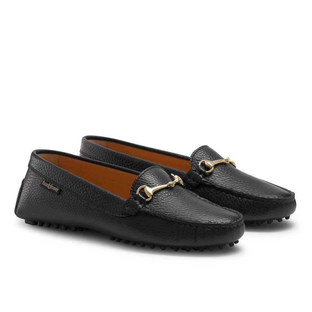 Russell & Bromley Piazza Snaffle Trim Driver Loafers Dam Svarta | SBILG-6490