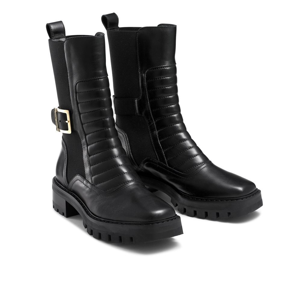 Russell & Bromley Pillion Square Tå Biker Stövlar Dam Svarta | GMIAS-8963