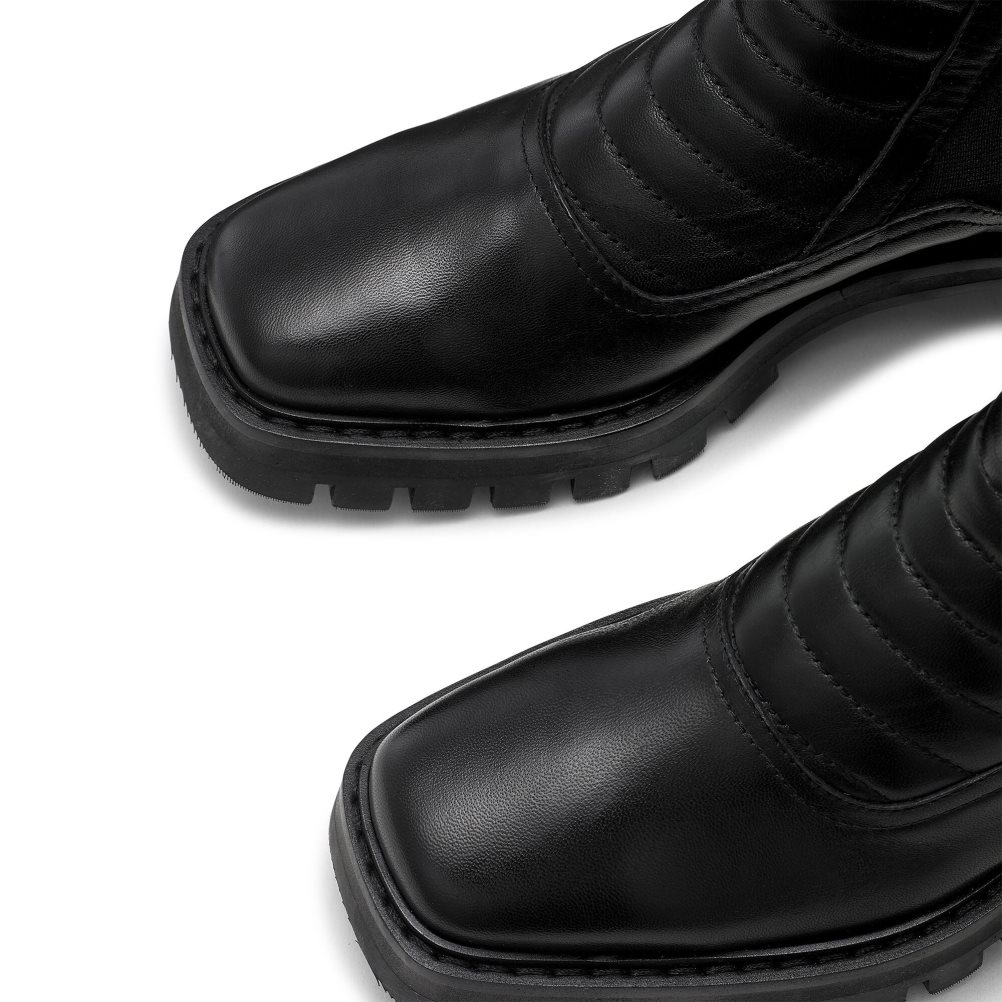 Russell & Bromley Pillion Square Tå Biker Stövlar Dam Svarta | GMIAS-8963