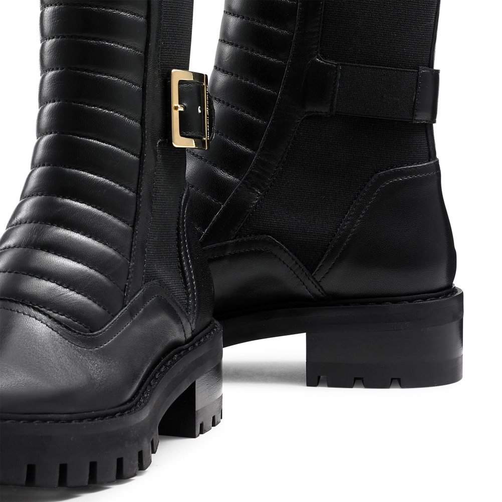 Russell & Bromley Pillion Square Tå Biker Stövlar Dam Svarta | GMIAS-8963