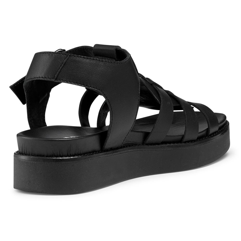 Russell & Bromley Portland Fisherman Platta Sandaler Dam Svarta | YTCMX-1563