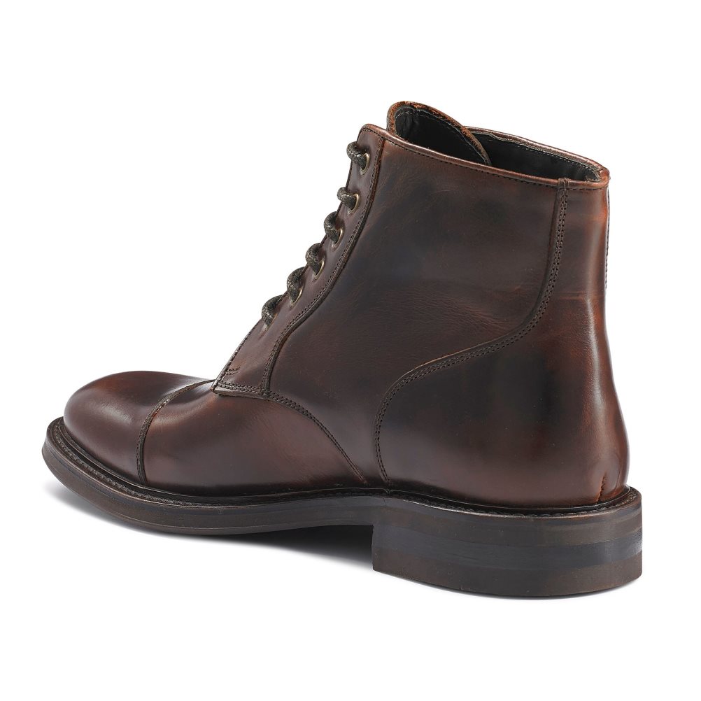 Russell & Bromley Portobello Tå-cap Spets Ankelboots Herr Mörkbruna | QNACK-4579
