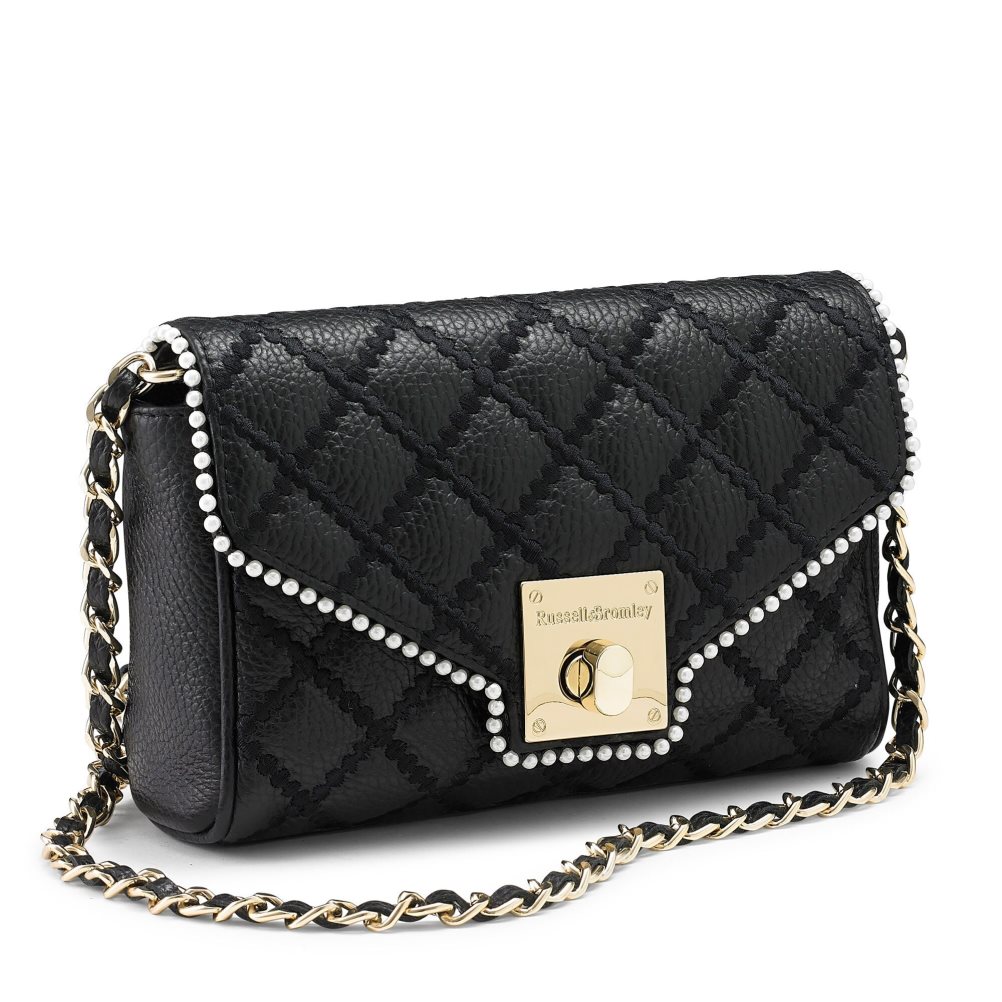 Russell & Bromley Promenade Pearl Trim Crossbody Väska Dam Svarta | CUEXP-2503