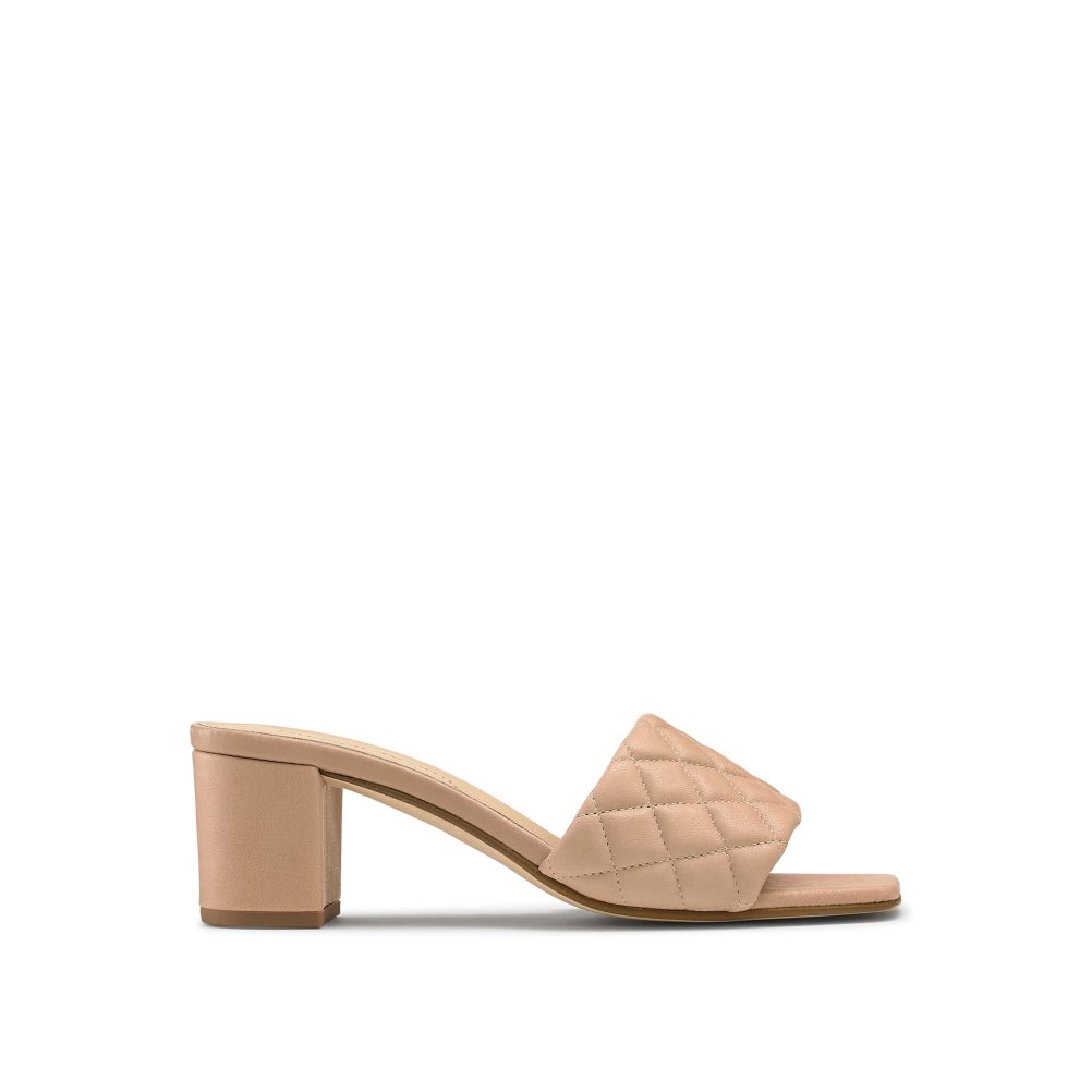 Russell & Bromley Quiltbloc Quilted Block Mules Skor Dam Ljusbruna | ORLXT-6395