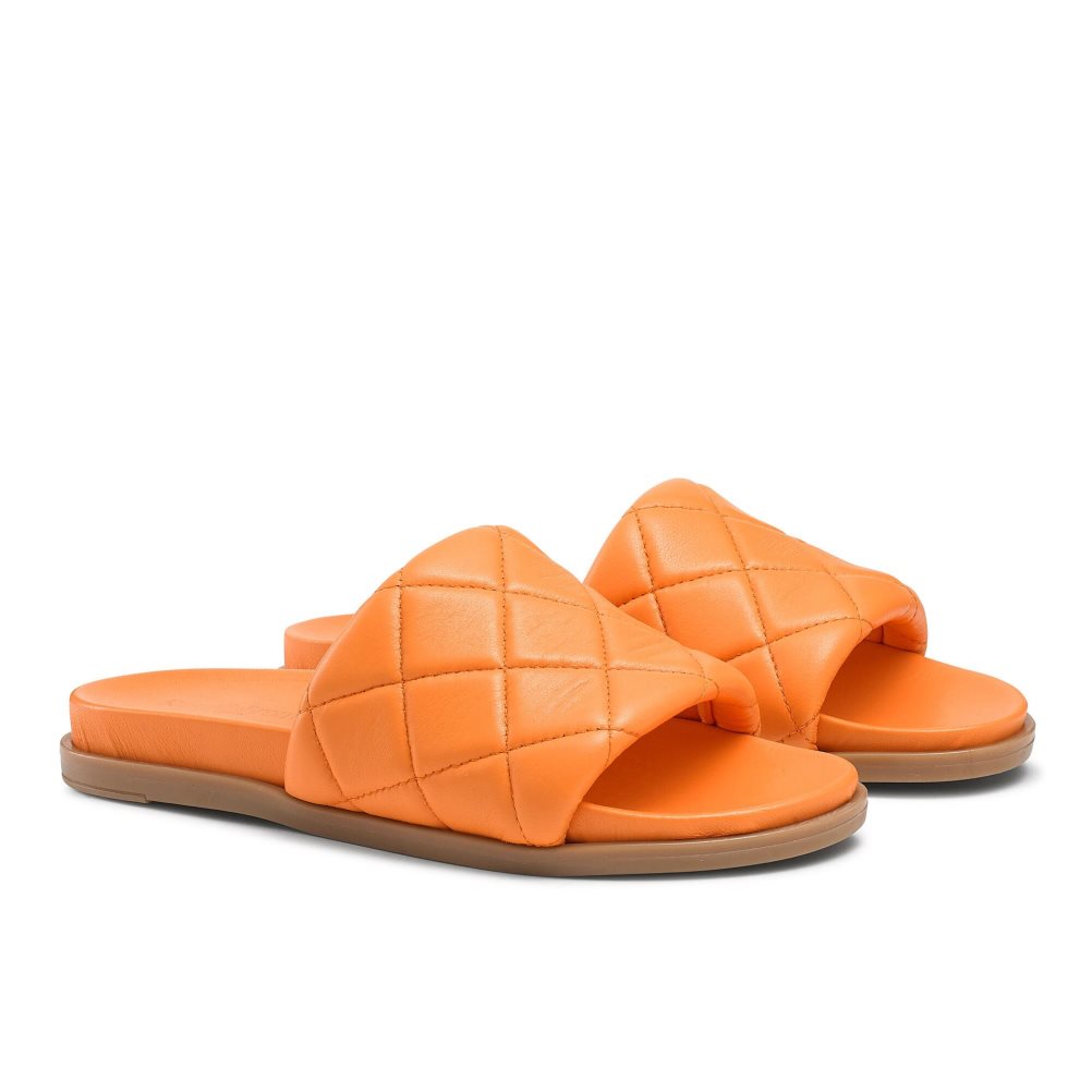 Russell & Bromley Quilted Badtofflor Dam Orange | IHRLC-3416