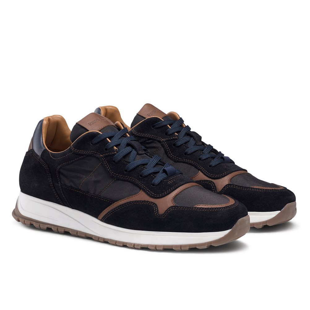 Russell & Bromley Rannoch Oxford Spets Runner Sneakers Herr Svarta Marinblå | QEHLA-1982