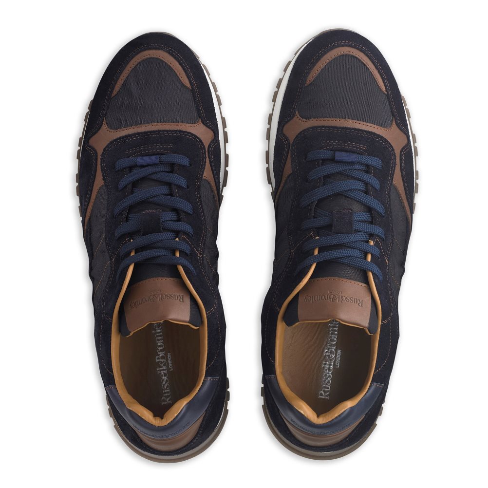 Russell & Bromley Rannoch Oxford Spets Runner Sneakers Herr Svarta Marinblå | QEHLA-1982