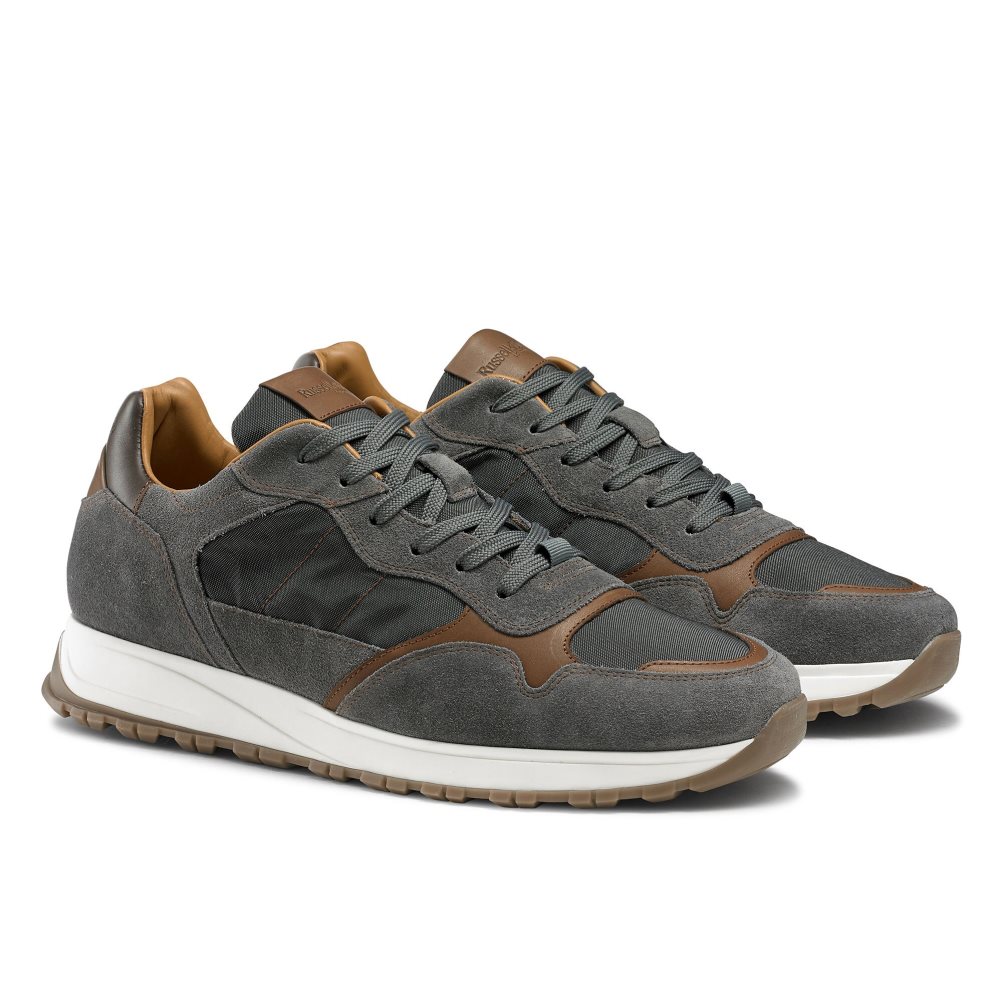 Russell & Bromley Rannoch Oxford Spets Runner Sneakers Herr Grå | XPNFR-7104