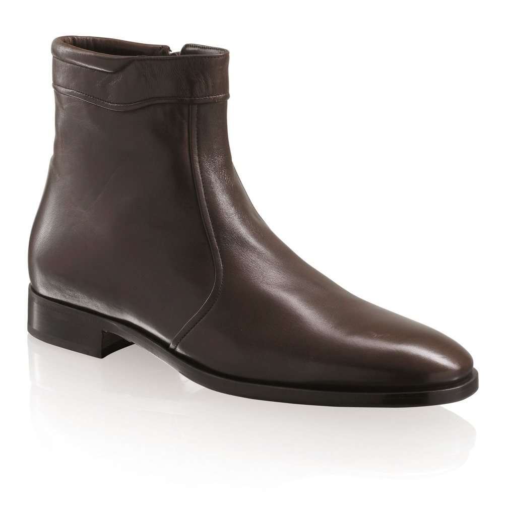 Russell & Bromley Repeat Zip Ankelboots Herr Choklad | XGVKQ-6325
