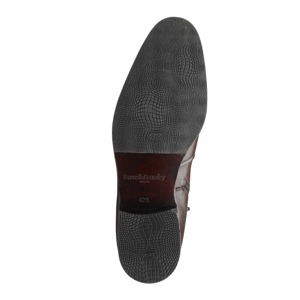 Russell & Bromley Repeat Zip Ankelboots Herr Choklad | XGVKQ-6325