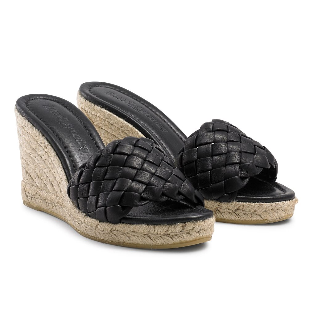 Russell & Bromley Rhapsody Plaited Espadrille Kilklack Dam Svarta | UDKHC-4612