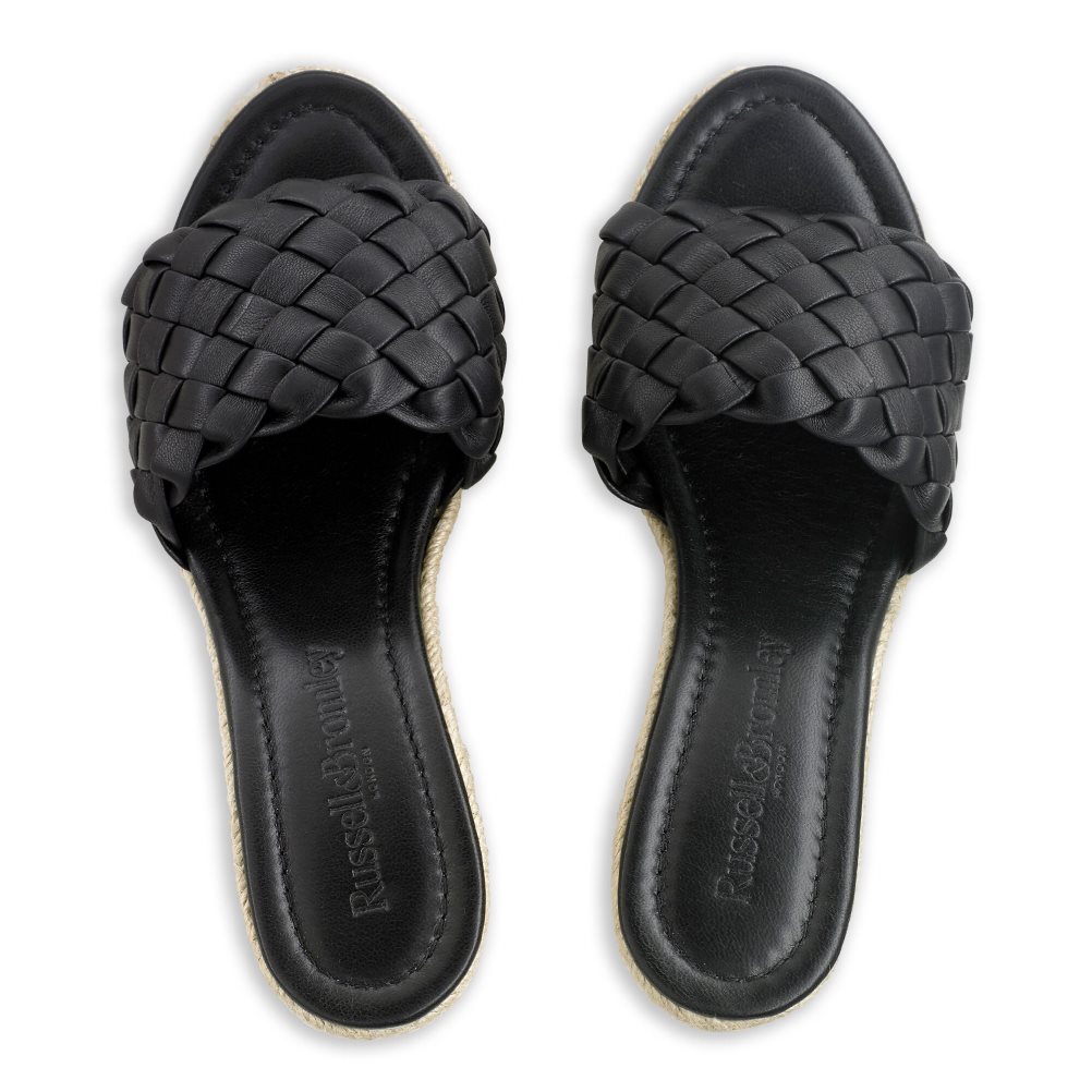 Russell & Bromley Rhapsody Plaited Espadrille Kilklack Dam Svarta | UDKHC-4612