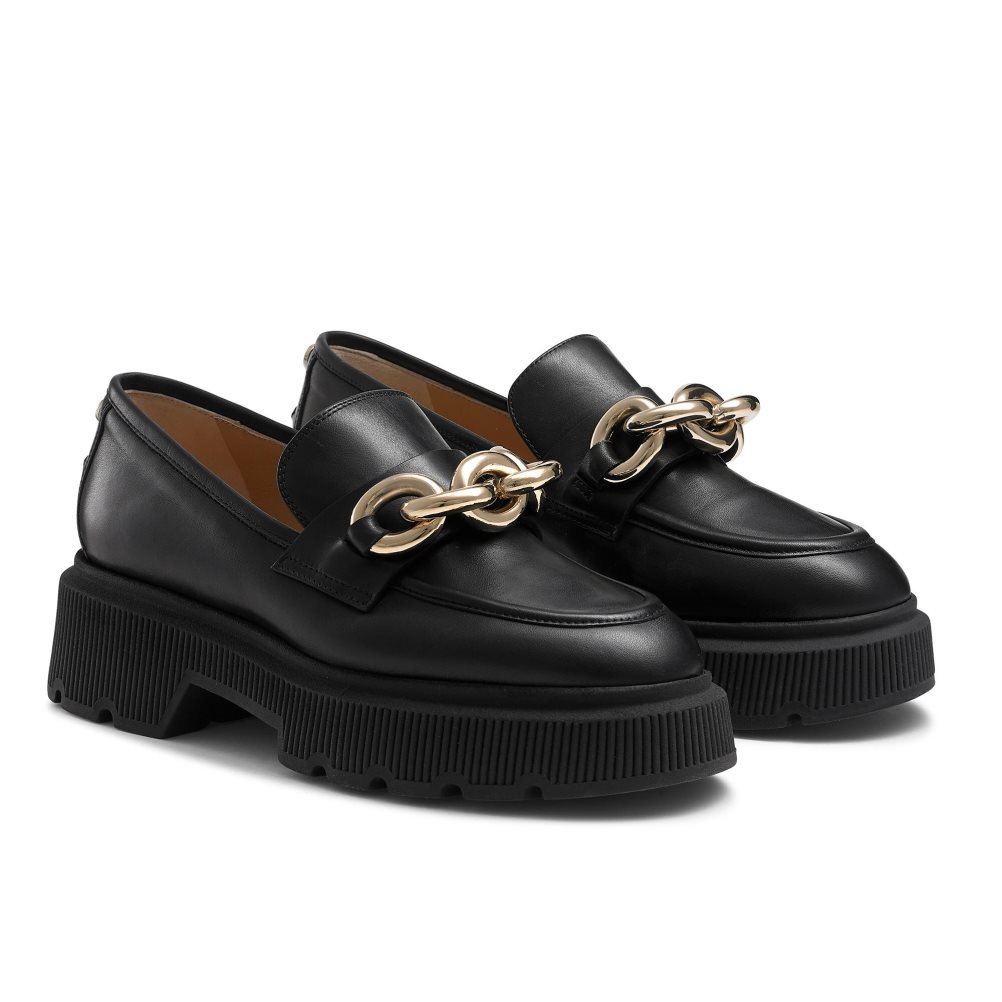 Russell & Bromley Ringo Heavy Ring Loafers Dam Svarta | BVUDT-6758