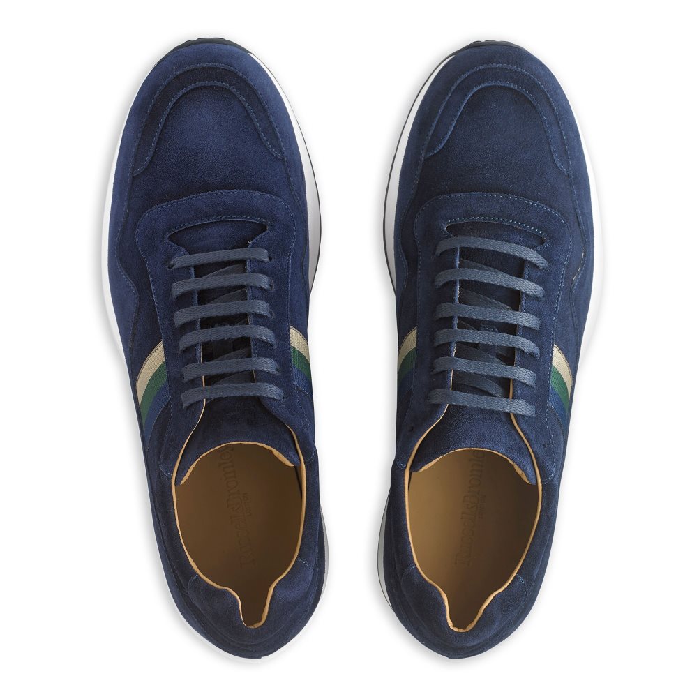 Russell & Bromley Run Time Luxury Sneakers Herr Marinblå | YBUCA-5024