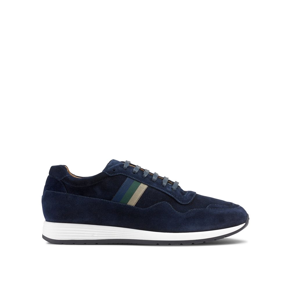 Russell & Bromley Run Time Luxury Sneakers Herr Marinblå | YBUCA-5024