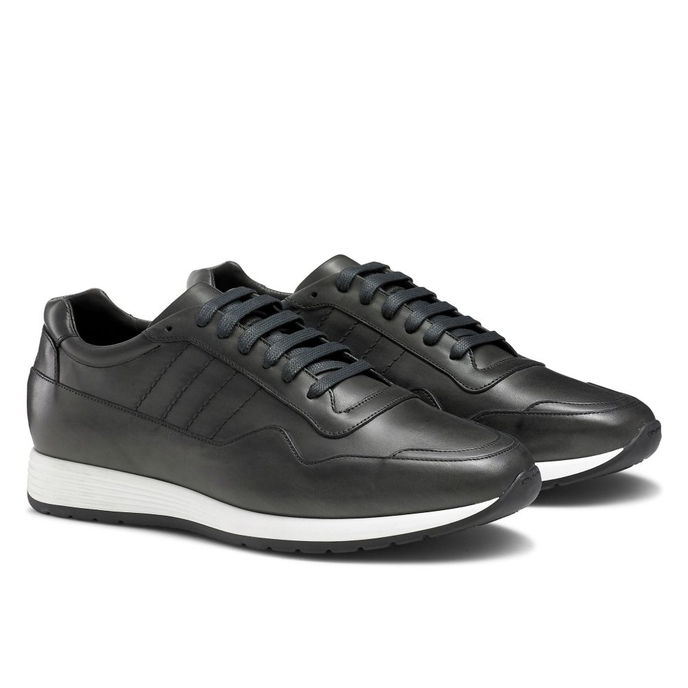 Russell & Bromley Run Time+ Luxury Spets Up Sneakers Herr Mörkgrå | SGZBT-3986