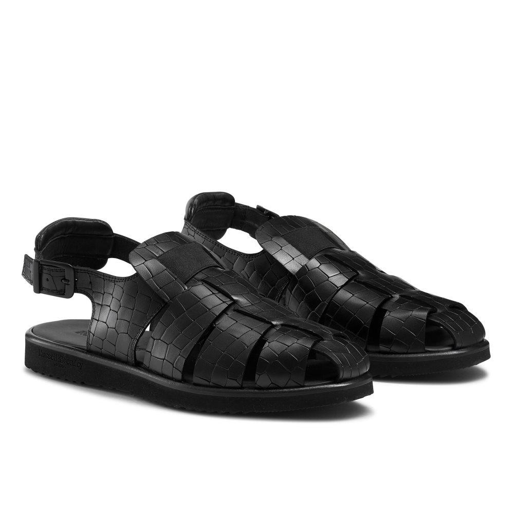 Russell & Bromley San Cono Spännen Closed Tå Sandaler Herr Svarta | UKCJY-2934