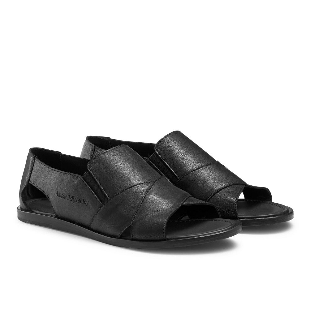 Russell & Bromley San Domino Open Tå Slip On Casual Skor Herr Svarta | SJMQU-4538