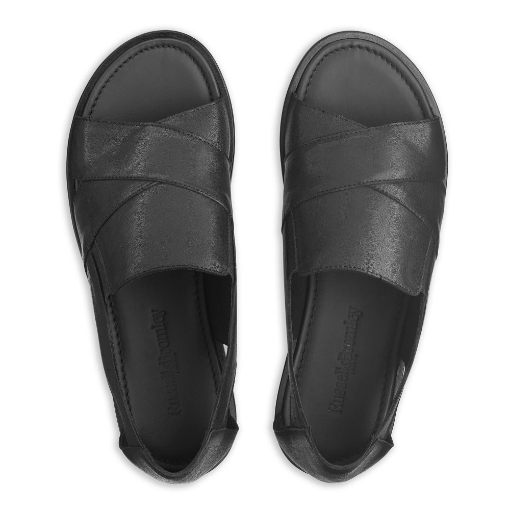 Russell & Bromley San Domino Open Tå Slip On Casual Skor Herr Svarta | SJMQU-4538