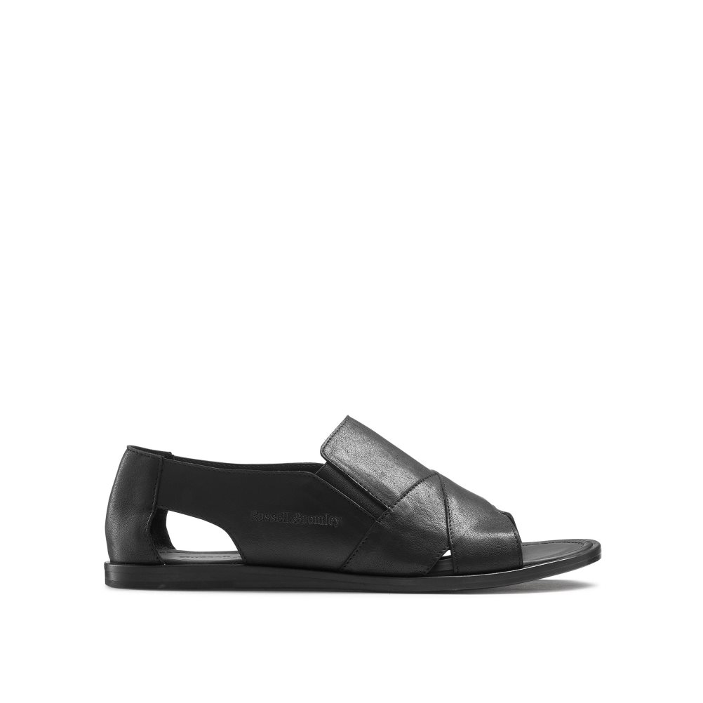 Russell & Bromley San Domino Open Tå Slip On Casual Skor Herr Svarta | SJMQU-4538