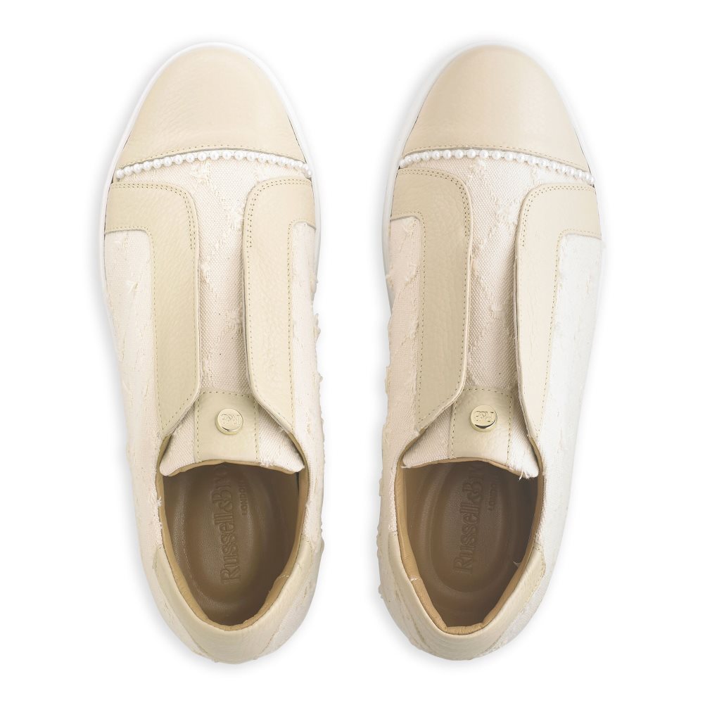Russell & Bromley Seawalk Laceless Platform Skor Dam Beige | ZIMRE-3081