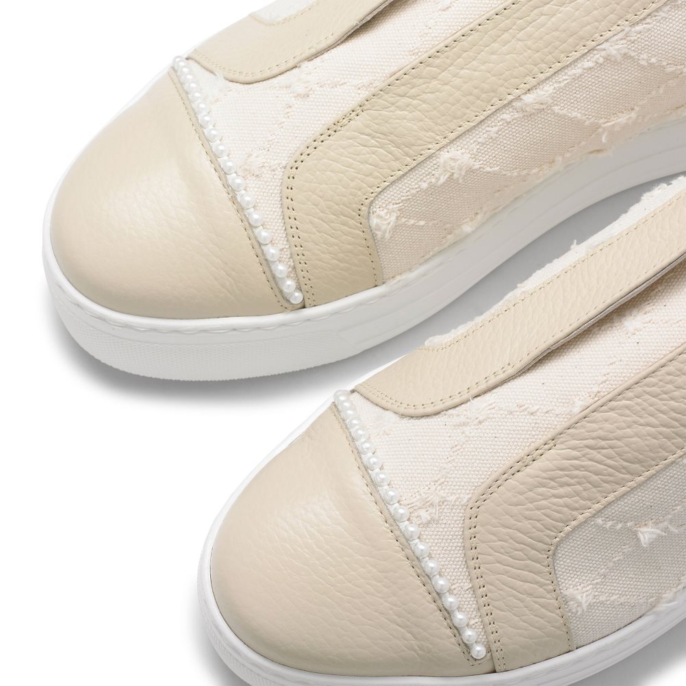 Russell & Bromley Seawalk Laceless Platform Skor Dam Beige | ZIMRE-3081
