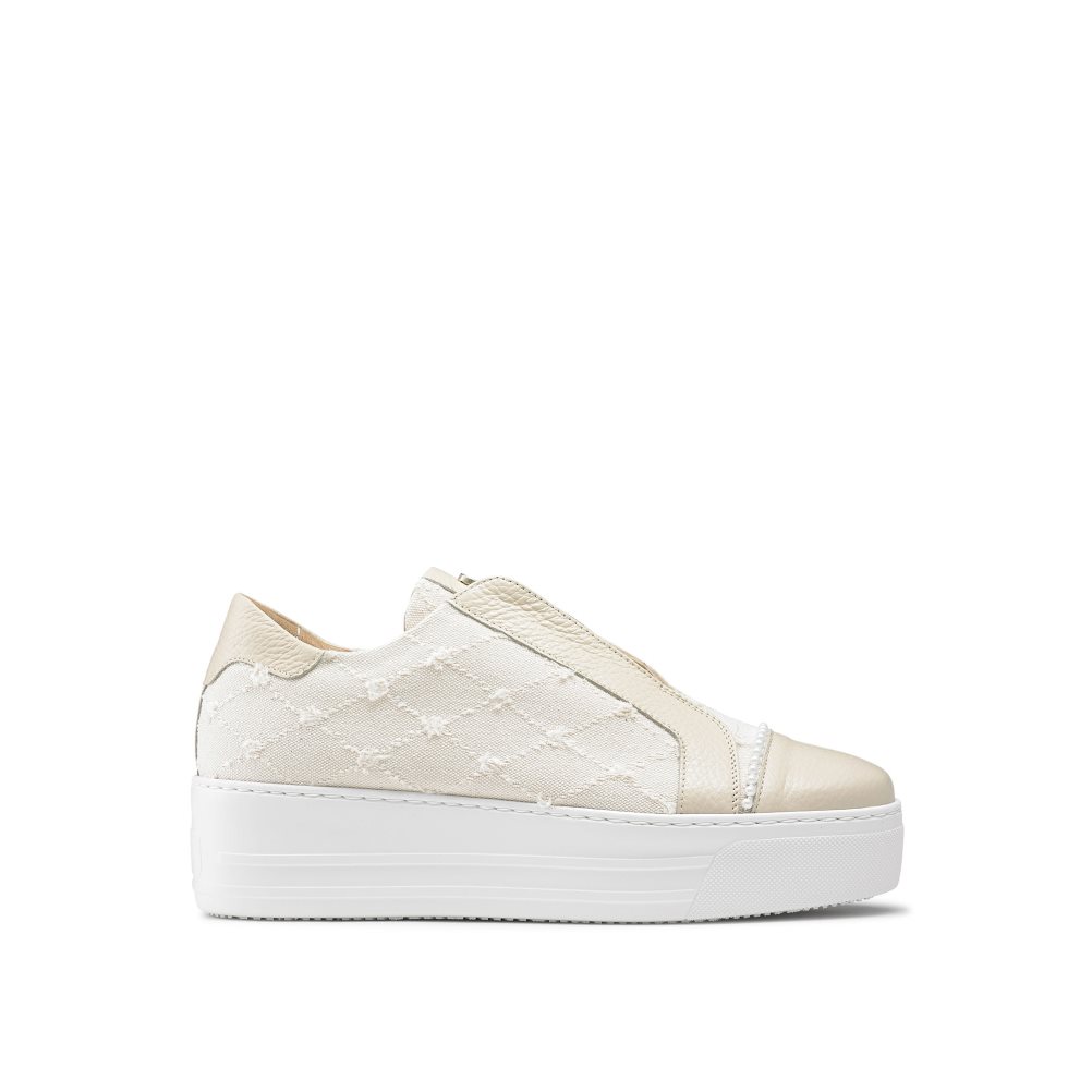 Russell & Bromley Seawalk Laceless Platform Skor Dam Beige | ZIMRE-3081