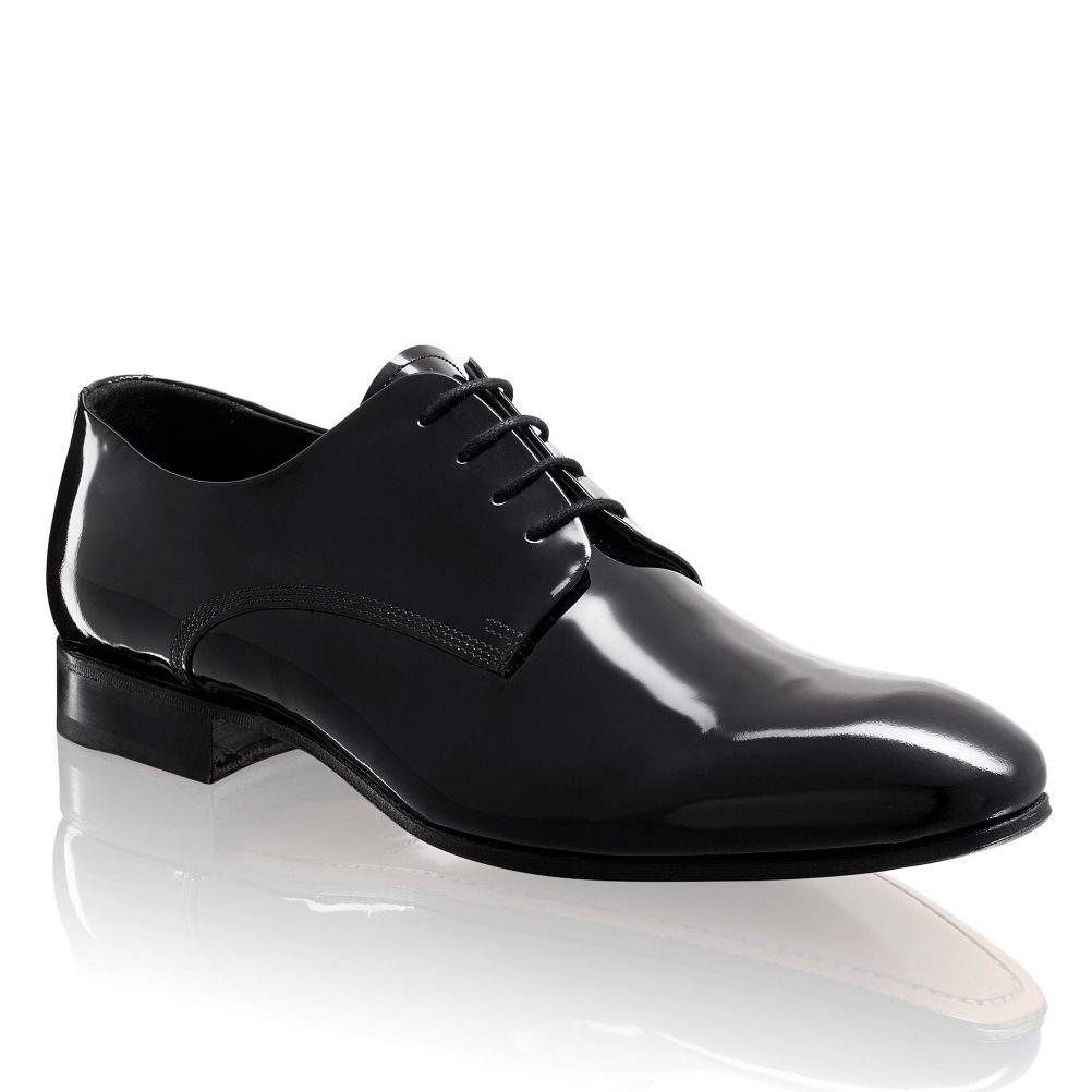 Russell & Bromley Sinatra Lack Derby Spets-up Formella Skor Herr Svarta | RMSJZ-4908