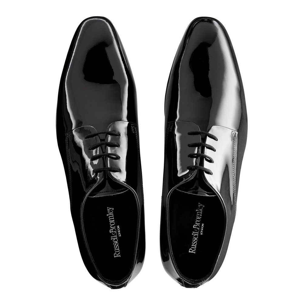 Russell & Bromley Sinatra Lack Derby Spets-up Formella Skor Herr Svarta | RMSJZ-4908