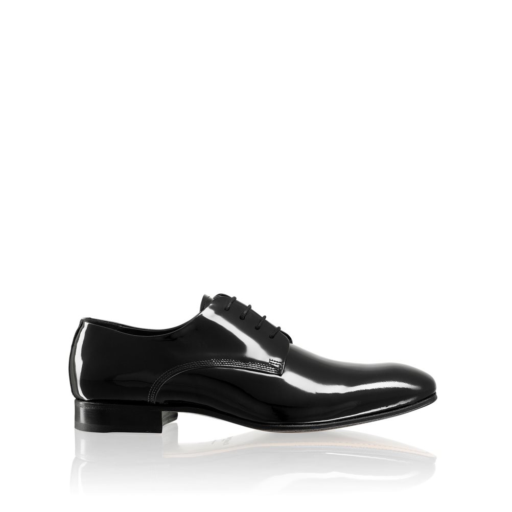 Russell & Bromley Sinatra Lack Derby Spets-up Formella Skor Herr Svarta | RMSJZ-4908
