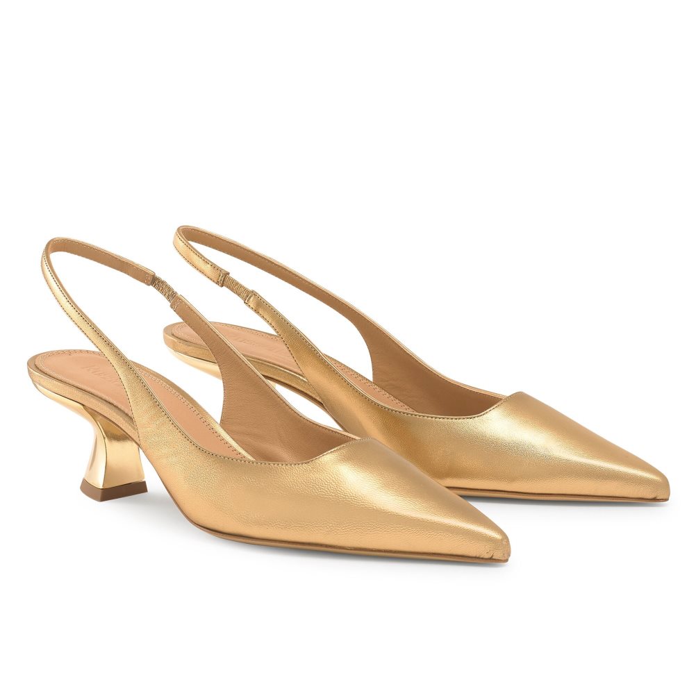 Russell & Bromley Slingback Point Pumps Dam Guld | LOVKM-0162
