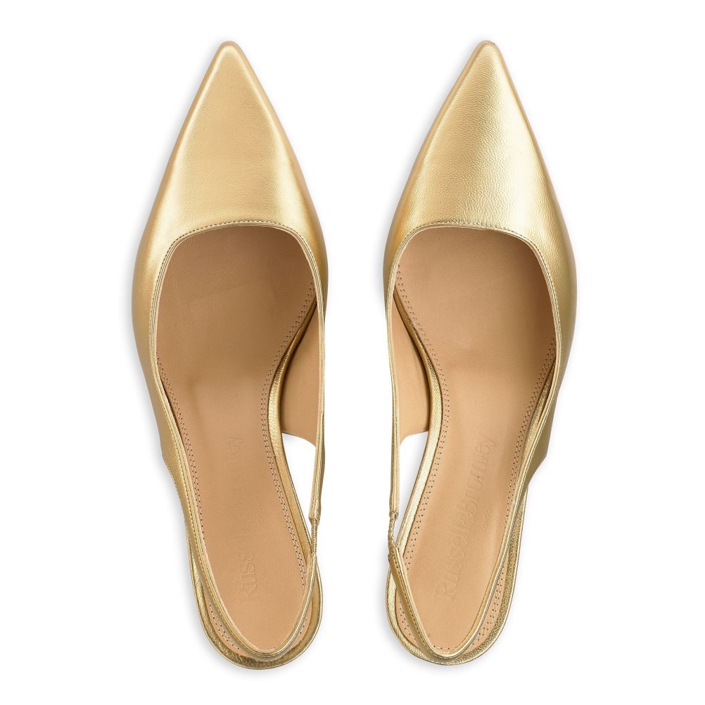 Russell & Bromley Slingback Point Pumps Dam Guld | LOVKM-0162