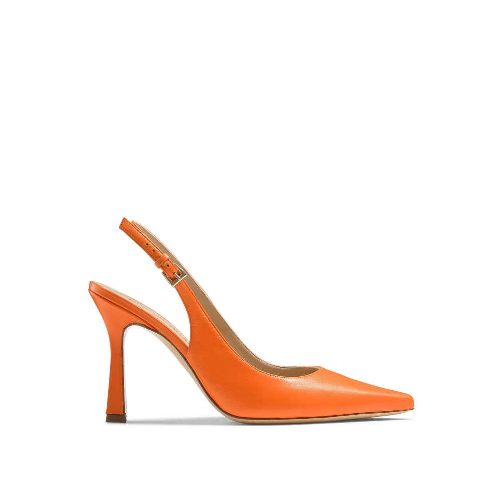 Russell & Bromley Slingback Point Pumps Dam Orange | VXGEU-4961