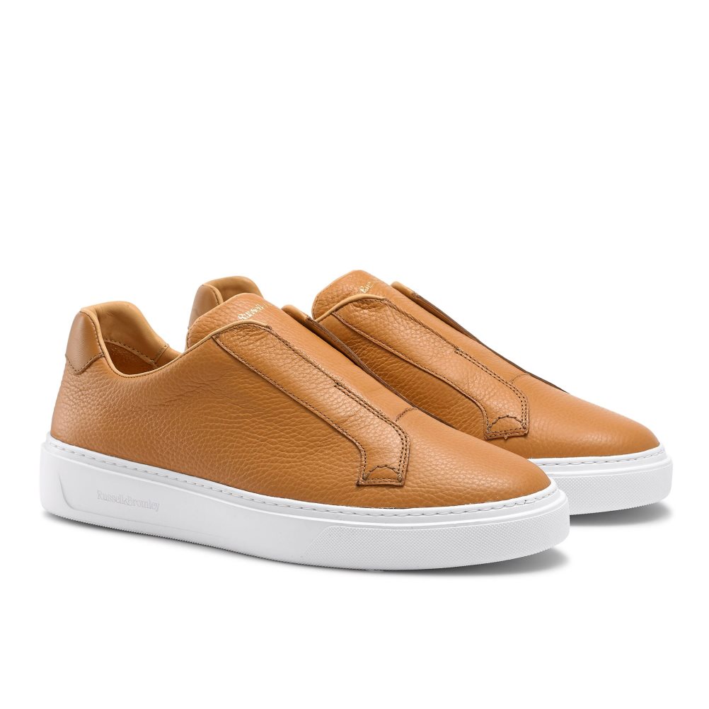 Russell & Bromley Slipway Laceless Sneakers Herr Bruna | HKOME-5912