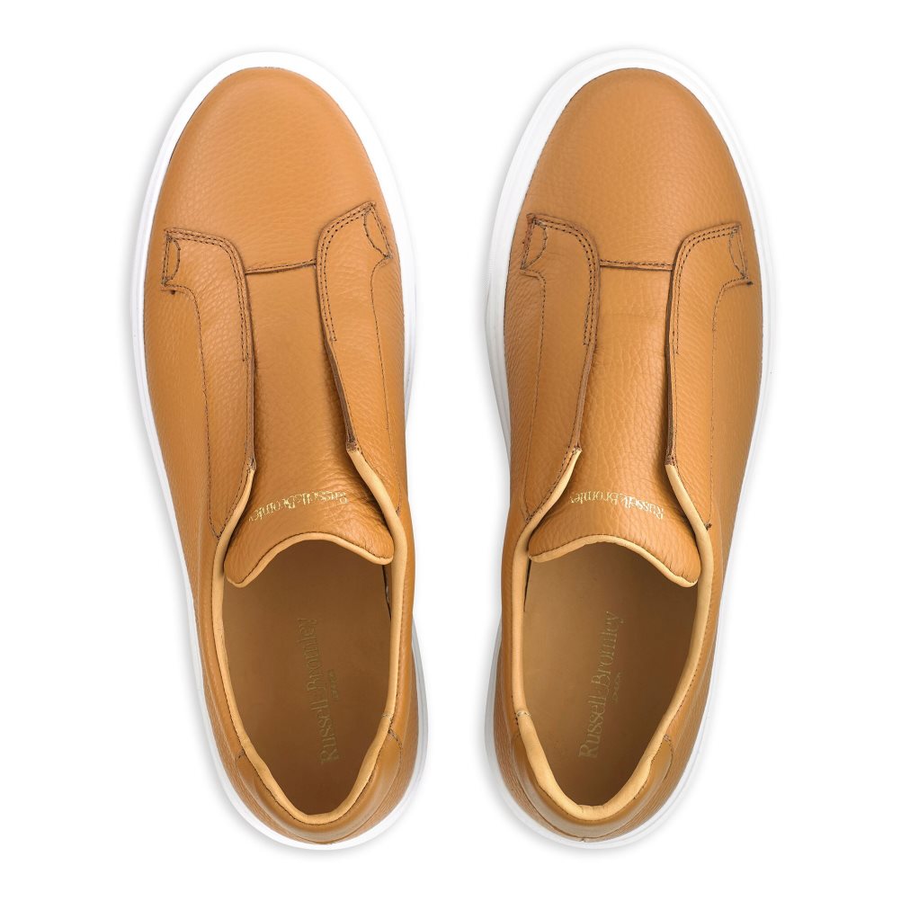 Russell & Bromley Slipway Laceless Sneakers Herr Bruna | HKOME-5912