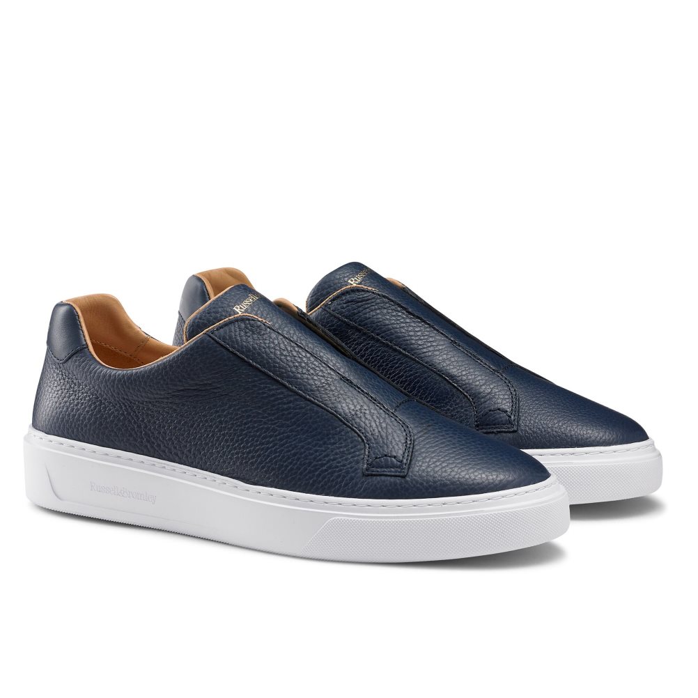 Russell & Bromley Slipway Laceless Sneakers Herr Marinblå | KFJLN-1864