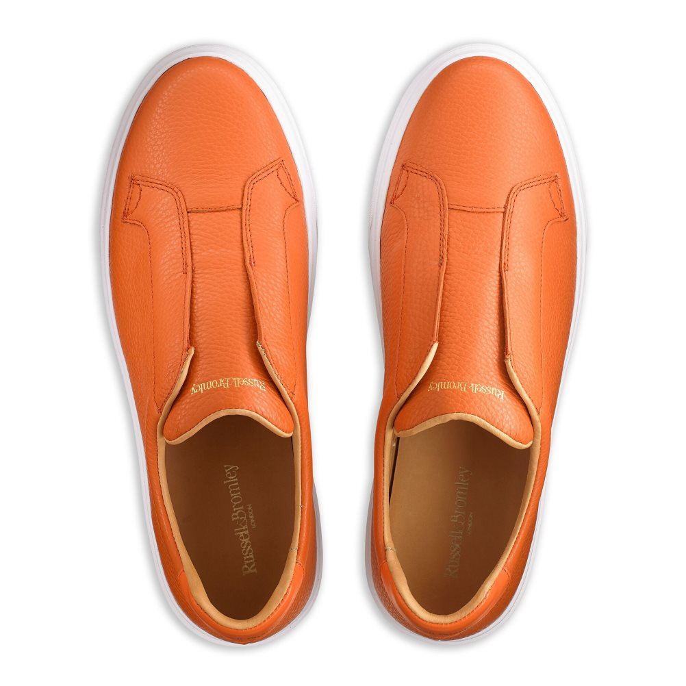 Russell & Bromley Slipway Laceless Sneakers Herr Orange | ZYSTJ-1534