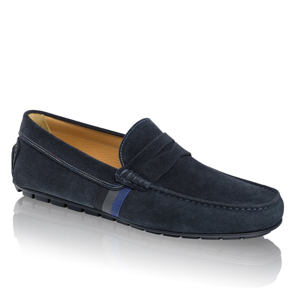 Russell & Bromley Soft Wear Driving Formella Skor Herr Marinblå | HTWVX-1368