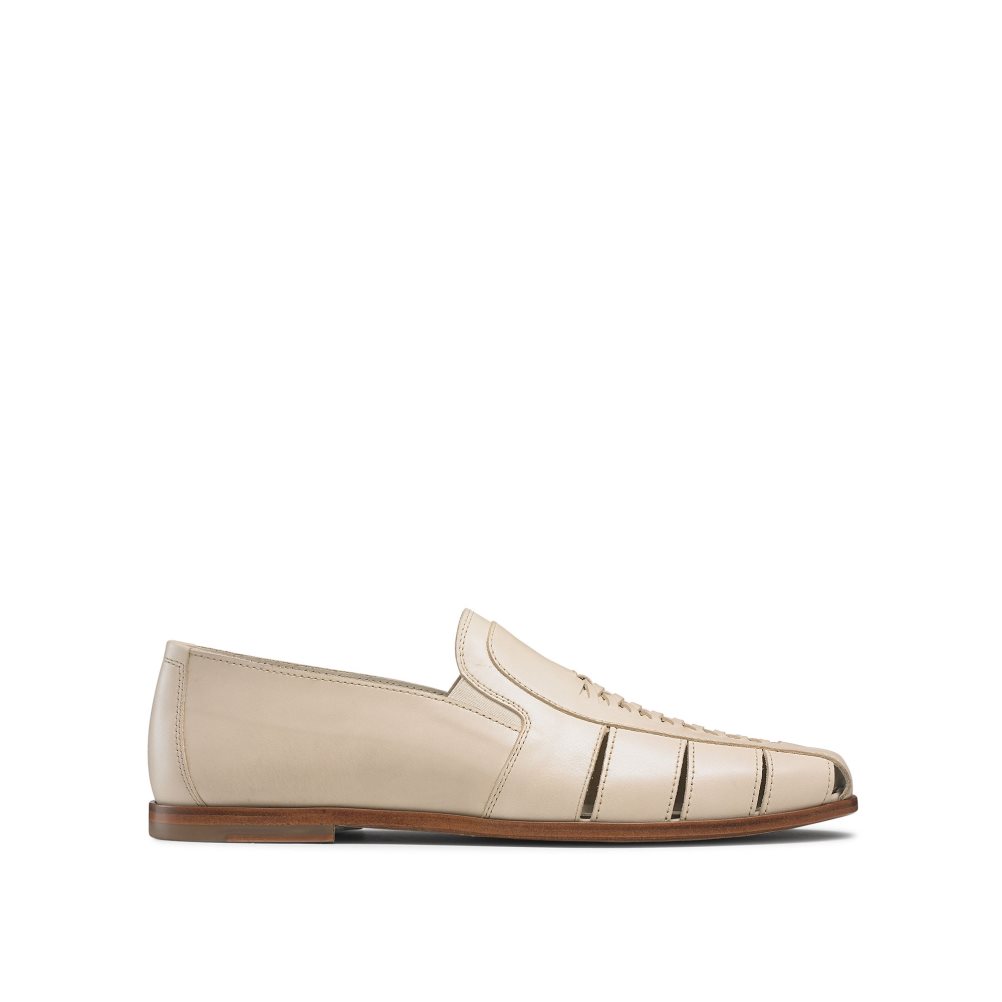 Russell & Bromley Southend Weave Detail Slip On Casual Skor Herr Beige | NDMCI-5028