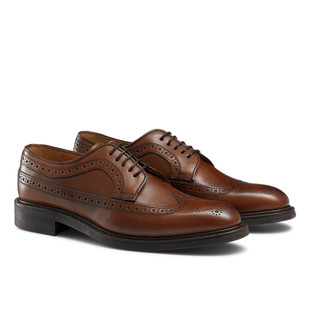 Russell & Bromley Southport Rubber Sole Derby Formella Skor Herr Mörkbruna | CHPFW-9602