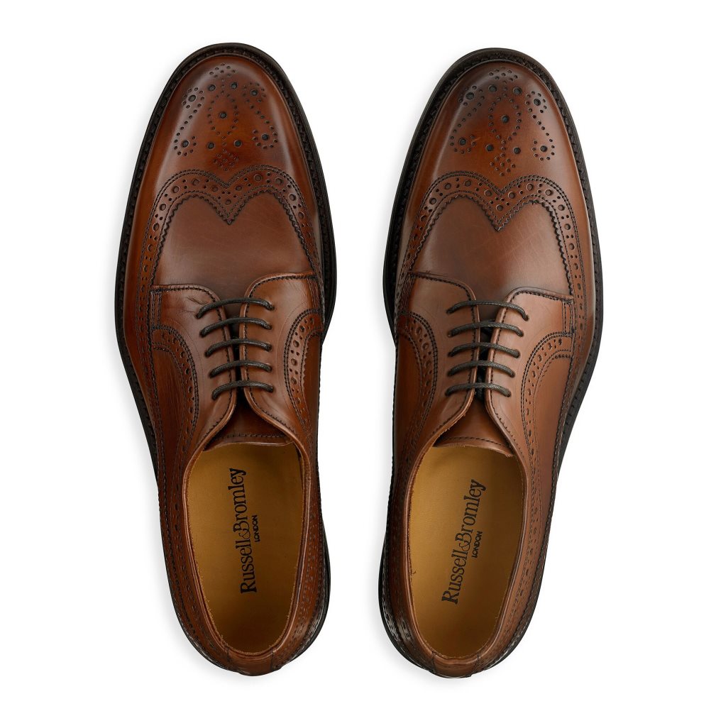 Russell & Bromley Southport Rubber Sole Derby Formella Skor Herr Mörkbruna | CHPFW-9602