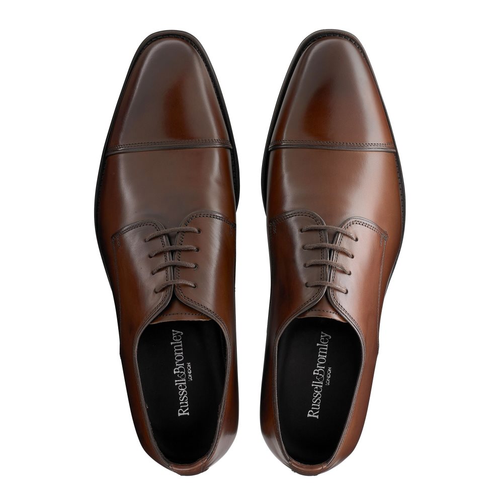 Russell & Bromley Spectrum Tå-cap Derby Formella Skor Herr Mörkbruna | TEAOH-8215