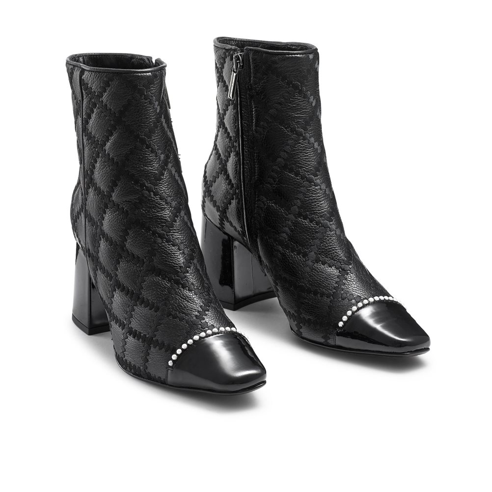 Russell & Bromley Stitch Pearl Tå Ankelboots Dam Svarta | GUZYO-7304