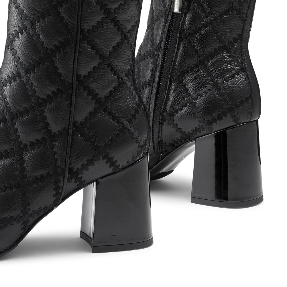 Russell & Bromley Stitch Pearl Tå Ankelboots Dam Svarta | GUZYO-7304